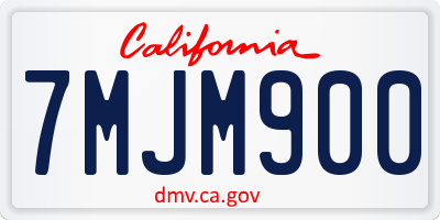 CA license plate 7MJM900