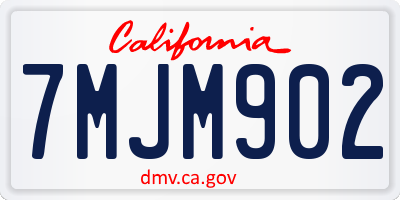 CA license plate 7MJM902