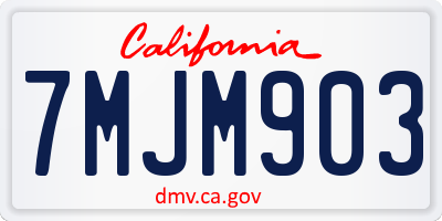 CA license plate 7MJM903