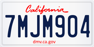 CA license plate 7MJM904