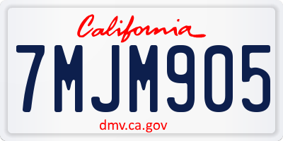 CA license plate 7MJM905