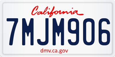 CA license plate 7MJM906