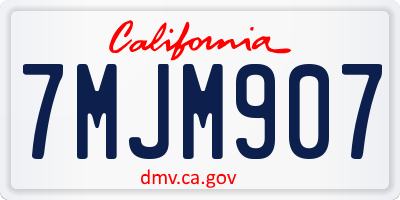 CA license plate 7MJM907