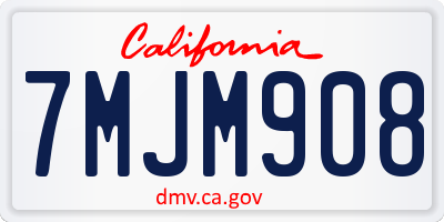 CA license plate 7MJM908