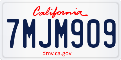 CA license plate 7MJM909