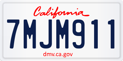 CA license plate 7MJM911