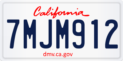 CA license plate 7MJM912