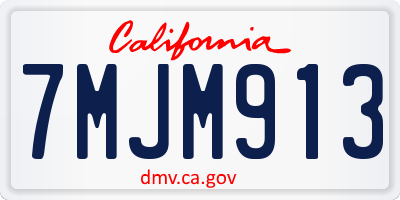 CA license plate 7MJM913