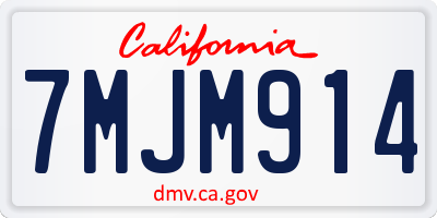 CA license plate 7MJM914