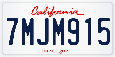 CA license plate 7MJM915