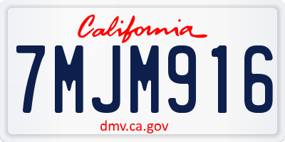 CA license plate 7MJM916