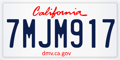 CA license plate 7MJM917