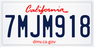 CA license plate 7MJM918