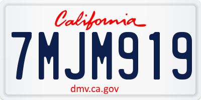 CA license plate 7MJM919