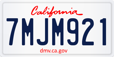 CA license plate 7MJM921