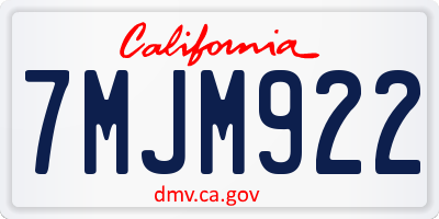 CA license plate 7MJM922