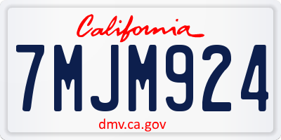 CA license plate 7MJM924