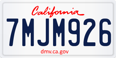 CA license plate 7MJM926