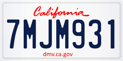 CA license plate 7MJM931