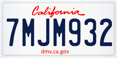 CA license plate 7MJM932