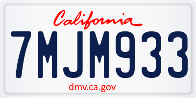 CA license plate 7MJM933