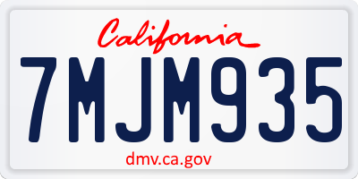 CA license plate 7MJM935