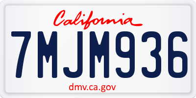 CA license plate 7MJM936