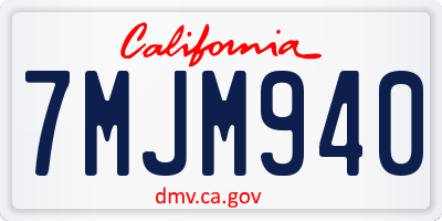 CA license plate 7MJM940