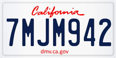 CA license plate 7MJM942