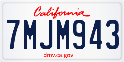 CA license plate 7MJM943