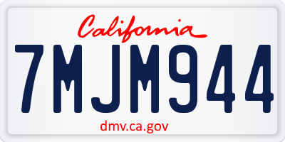 CA license plate 7MJM944