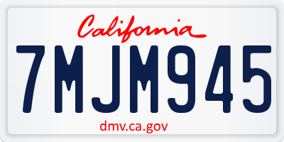 CA license plate 7MJM945