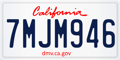 CA license plate 7MJM946