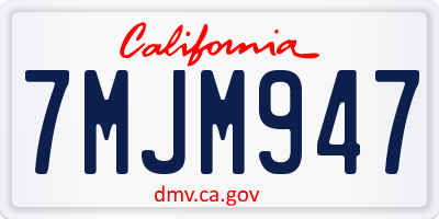 CA license plate 7MJM947