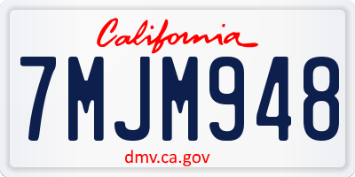 CA license plate 7MJM948