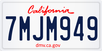 CA license plate 7MJM949