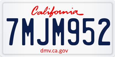 CA license plate 7MJM952