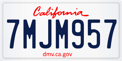 CA license plate 7MJM957