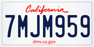 CA license plate 7MJM959