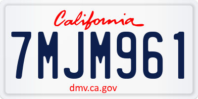 CA license plate 7MJM961