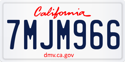 CA license plate 7MJM966