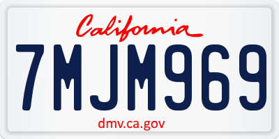 CA license plate 7MJM969