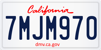 CA license plate 7MJM970