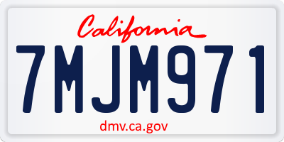 CA license plate 7MJM971