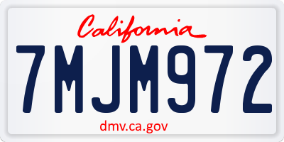 CA license plate 7MJM972