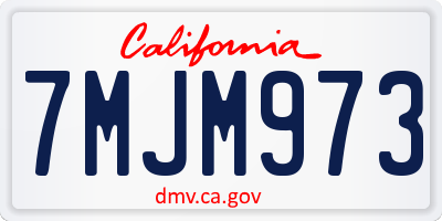 CA license plate 7MJM973