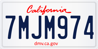 CA license plate 7MJM974