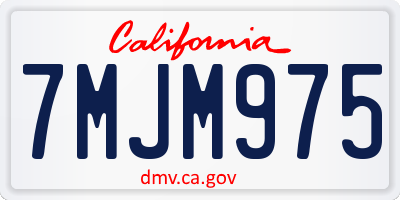 CA license plate 7MJM975