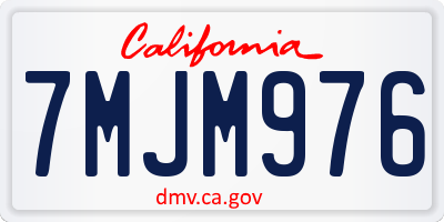 CA license plate 7MJM976