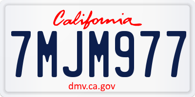 CA license plate 7MJM977